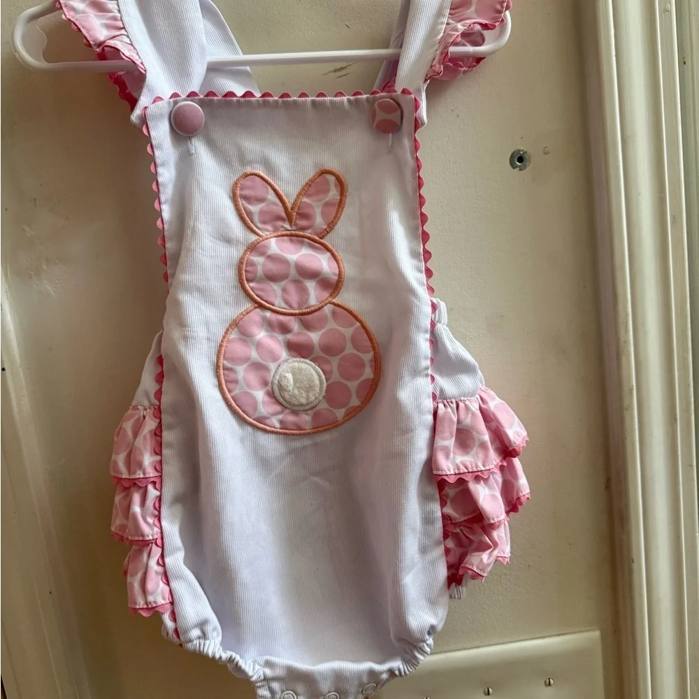 Shrimp & Grits Ruffle Butt Bunny Romper